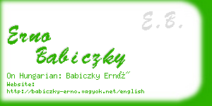 erno babiczky business card